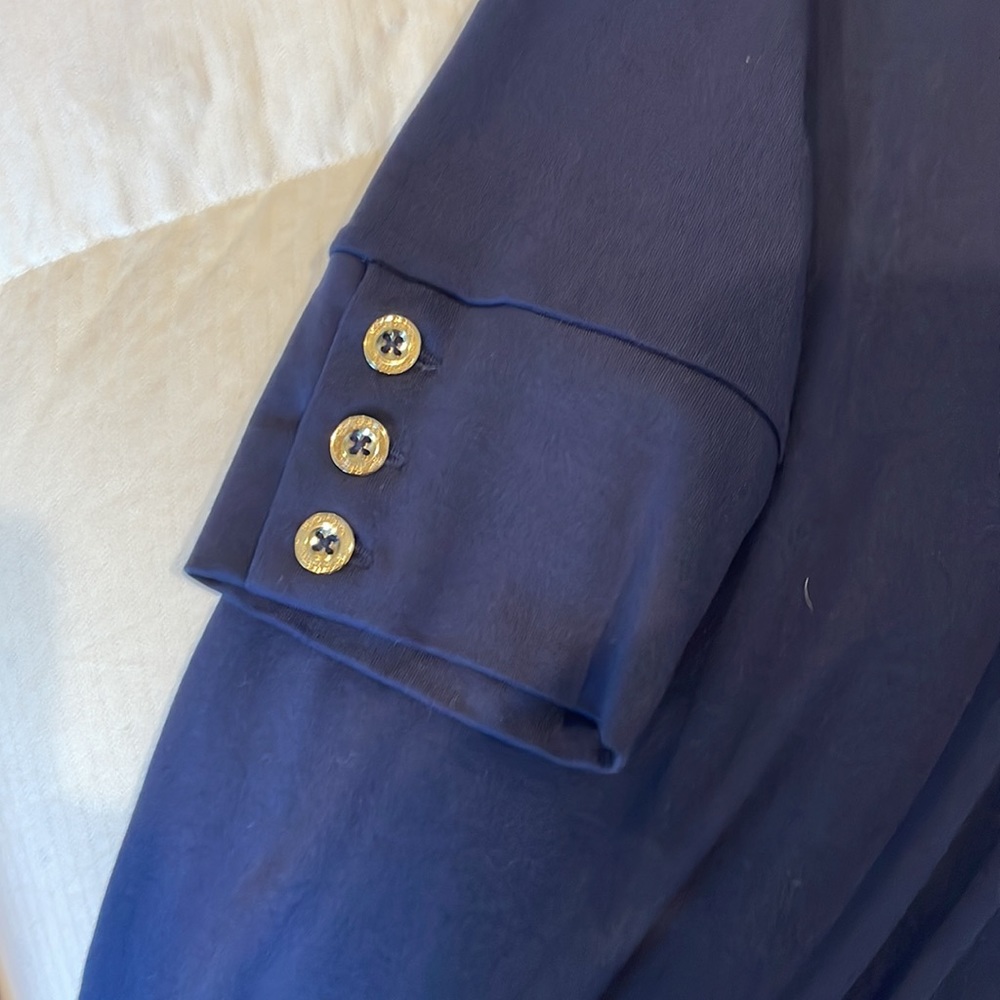 Lilly Pulitzer navy cotton long sleeve light weight dress - Picture 3 of 4